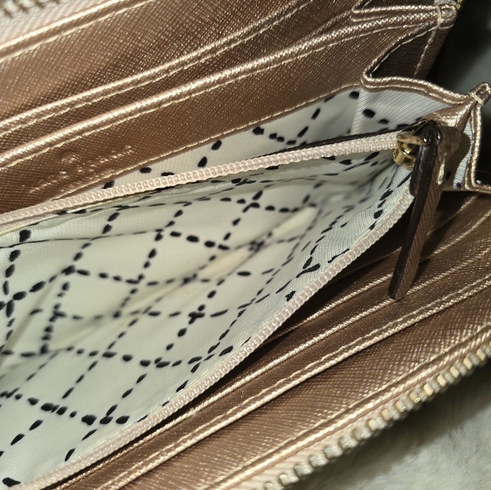 kate spade rose gold zip around wallet - Picture 9 of 12
